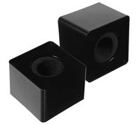 SOLUSTRE Microphone d'Interview Carré ABS Logo et Drapeau Noir, Lot de 2, Portable pour Journalistes Professionnels