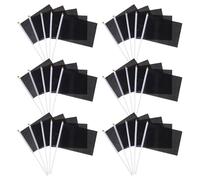 SOLUSTRE Mini Drapeaux Noirs Portatifs Résistants à Décoloration en Polyester et Plastique Lot de 50 Résistants à Décoloration pour Décorations de Fête et Événements Sportifs