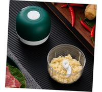 SOLUSTRE Mini Hachoir Électrique sans Fil pour Cuisine Broyeur Ail et Légumes Compact Portable et Facile à Nettoyer Design Pratique et Puissant Capacité Vert Foncé