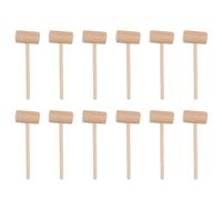 SOLUSTRE Mini Marteaux en Bois Naturel Outils Pratiques et Solide Lot de 50 Maillets Solides pour Ouvrir Gâteaux et Crabes pour Garçon et Filles Cuisine
