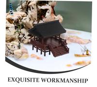 SOLUSTRE Miniature Pavilion Ornament Double Layer Design for Aquarium and Desktop Traditional Chinese Architecture Micro Landscape Statue for Fish Tank and Bonsai Decoration