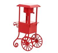 SOLUSTRE Miniature Popcorn Machine Cart with Wheels Vintage Movie Theater Decor Dual-Function Popcorn and Lollipop Maker for Dollhouse and Snack Supplies