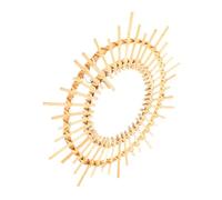 SOLUSTRE Miroir Mural Rond Rotin Tressé Décoratif pour Salon et Salle de Bain Miroir Suspendu Pratique pour Maquillage Décoration Intérieure Naturelle et