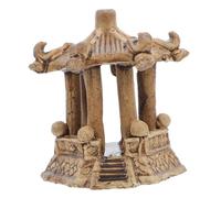 SOLUSTRE Modèle De Hexagonal Figurines Miniatures De Temple Mini Figurines D étang Décor D Aquarium Décor Aquarium Asiatique Accessoires Zen Céramique