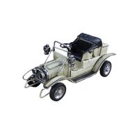 SOLUSTRE Modèle de Voiture Vintage en Fer Forgé Blanc, Décoration Artisanale en Métal Rétro pour Maison, Bar ou Vitrine, Ornement de Collection Nostalgique, Objet Décoratif Vintage