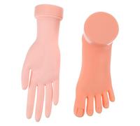 SOLUSTRE Modèle Main D'entraînement Manucure en Caoutchouc Beige 2pcs pour Pratique Nail Art et Formation Professionnelle Salon ou Débutants Couleur Aléatoire