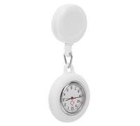 SOLUSTRE Montre Infirmière à Clip Extensible, Coque Silicone Blanche Amovible, pour Infirmières en Service de Soins