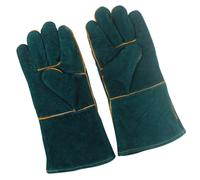 SOLUSTRE Moufles de Design Léger en Cuir et Tissu Vert Anti-morsures Toilettage Manipulation Sûre pour Reptiles et Animaux