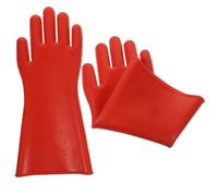 SOLUSTRE Moufles en Caoutchouc Rouge de Protection Électricien Isolants pour Résistance à L'abrasion et Isolation Électrique, Adaptés Travail en Haute Tension pour Travailleurs
