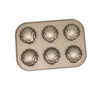 SOLUSTRE Moule à Gâteau Coquille Antiadhésif Doré Plat Pâtisserie Cavités pour Cuisson Maison Outil de Cuisson Pratique pour Desserts et Goûters