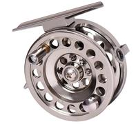 SOLUSTRE Moulinet de Pêche Baitcaster en Alliage D'aluminium Argenté Compact et Portable Frein à Levier pour Pêche en Extérieur Rapide