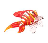 SOLUSTRE Ornement Poisson Verre Teinté Décor Maison Statuette Artisanale Verre Coloré Accessoire Décoratif Marin pour Bureau Et Salon