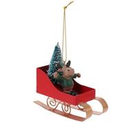 SOLUSTRE Ornement Traîneau Suspendu pour Sapin de Noël Décoration Festive et Compacte Accessoire Maison et Table Hiver Modèle Renne Élégant
