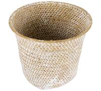 SOLUSTRE Panier Tressé Panier à Articles Divers de Style Pastoral en Algues Séchées Décoratif et Résistant pour Rangement Bureau ou Présentation de Fleurs