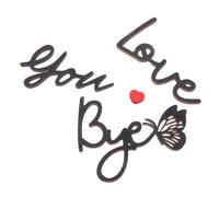 SOLUSTRE Panneau Mural Décoratif Forme De Mot Love You Bye Ornement Mural Solide Bois