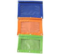 SOLUSTRE Paquet à Œillères à Fermeture Éclair en Tissu Oxford Vert 3 Pièces Résistant à L'usure, Facile à Utiliser pour Organiser Fichiers et Factures