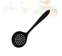 SOLUSTRE Passoire En Silicone Alimentaire Antiadhésive 30 Cm Manche Long Noir Écumoire à Soupe Crépine Pour Marmite Ustensile Cuisine Maison Restaurant