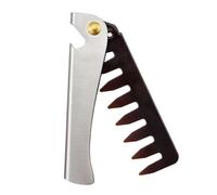 SOLUSTRE Peigne à Cheveux Accessoire Coiffure Noir Pliable en Acier Inoxydable Dents Larges, en PC Vintage Protège des Nœuds et Facilite le Coiffage pour Hommes