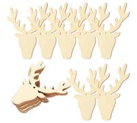SOLUSTRE Pendentif Sapin de Noël Tranches de Bois Graffiti en Bois Khaki, Trou pour Corde, Recto Verso, Lot de Set de Paquets, Bricolages de Noël la Maison, DIY