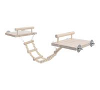 SOLUSTRE Perchoir pour Perroquet en Bois Solide Support à Oiseaux Résistant à l'usure, Accessoire pour Cage Oiseaux pour Occuper et Tailler Le Bec