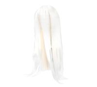 SOLUSTRE perruque pour hommes perruque lisse longue droite blanche en fibre haute température pour costume Hanfu homme style ancien et confortable