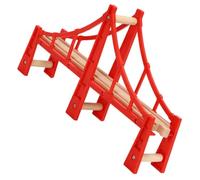 SOLUSTRE Petit Accessoire et en à la Déformation Résistant Entretenir Facile Pont Ferroviaire Bois Rouge, Pont de Train pour Scène