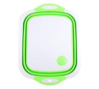 SOLUSTRE Planche à Découper Vert Pliable Multifonction en Plastique et Silicone Panier D'égouttage pour Couper la Viande et Laver les Légumes Cuisine
