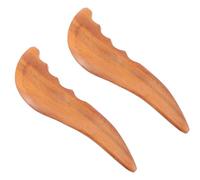 SOLUSTRE Planche à Gratter Guasha Visage 2pcs en Matériau Synthétique Marron Facile à Tenir pour Massage Corps et Santé