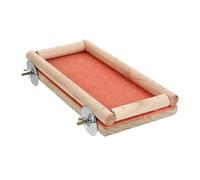 SOLUSTRE Planche à Griffes pour Perroquet en Bois Naturel Fonction de Broyage des Griffes, pour Soins Dentaires en Cage ou Jardin