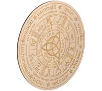 SOLUSTRE Planche Pentacle Bois Décor Autel Ronde Ornement Cérémonie Divination Spirituelle