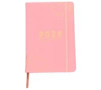 SOLUSTRE Planificateur de Travail Quotidien 2026 en Papier Rose Élégant et Compact pour Usage Bureau et Maison avec Expérience D'écriture Fluide et Organisation Journalière