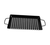 SOLUSTRE Plaque de Gril Portable Au avec Grandes Ouvertures Poêle de Barbecue Domestique pour Légumes et Viandes Panier à Griller Rectangulaire pour Camping et Barbecue Plein Air