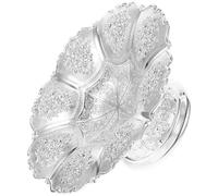 SOLUSTRE Plat à Fruits Plateau de Rangement pour Articles Divers Petit Argenté en Alliage de Zinc, Pratique, Décoratif, pour Snacks et Objets Divers, Salon, Fêtes et Décoration D'intérieur