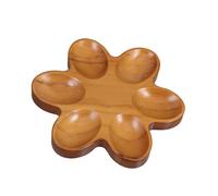 SOLUSTRE Plateau à Œufs Support Décoratif de Fleur Marron en Bois Naturel pour 6 Œufs Facile à Nettoyer et Polyvalent Cuisine et Repas