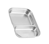 SOLUSTRE Plateau de Service Alimentaire en Acier Inoxydable Deux Compartiments, Pratique et Décoratif, pour Banquets et Célébrations