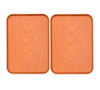 SOLUSTRE Plateau de Service Léger en Plastique 2pcs Imitation Bois Marron Grosse Capacité pour Fruits et Sushis pour Restaurants et Fêtes Réutilisable