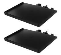 SOLUSTRE Plateau pour Pied de Microphone en Plastique Noir pour Tube de 25mm, Installation Rapide, Solution Gain de Place pour Sessions Live et Streaming, Lot de 2 Pièces