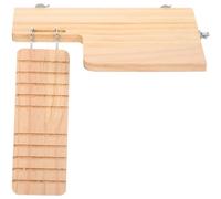 SOLUSTRE Plateforme Pratique et Sécurisé en Bois Beige Hamster et Cochon d'Inde pour Échelle pour Cage et Aire de Intérieure