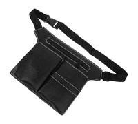SOLUSTRE Pochette Ceinture pour Ciseaux Coiffeur en Cuir Noir Organisateur Rangements pour Peignes et Accessoires Usage Quotidien et Voyage