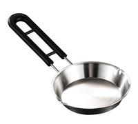 SOLUSTRE Poêle à Omelette en Acier Inoxydable 304 Mini Poêle Plate Antiadhésive sans Revêtement Diamètre 16 Cm Pratique pour Cuisson Rapide Compatible Feux Usage Familial et Professionnel