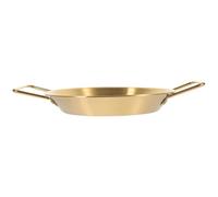 SOLUSTRE Poêle Acier Inoxydable Dorée Fond Plat Épais pour Cuisson Uniforme Résistance Haute Température Poignée Double Pratique pour Steaks Crêpes et Friture Maison