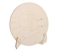 SOLUSTRE Porte-bracelet Naissance Bébé Gravé en Bois Rond avec Support, Plaque Annonce Maternité, Souvenir Naissance Bébé, Décor Chambre -né, 2 Pièces