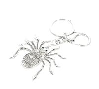 SOLUSTRE Porte-clés Araignée en Alliage de Zinc Orné de Cristaux Argenté, Pendentif Créatif et Portable pour Toutes Occasions