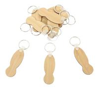 SOLUSTRE Porte-clés Chariot en Bambou Solide 12pcs, Pendentif Détachable pour Panier Achat, Usage Quotidien et Petit Présent Élégant
