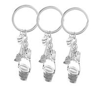 SOLUSTRE Porte-clés et Portable et Facile à Transporter Pelle et Balayette en Alliage de Zinc Argenté, Lot de 3 Pièces Présent pour Ménage et Entretien pour Ménage Entretien