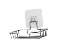 SOLUSTRE Porte Mural Acier Inoxydable Autocollant Support et Éponge sans Perçage Étagère Drainante pour Salle de Bain et Cuisine Installation Facile sans Outils