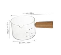SOLUSTRE Pot à Lait Verre avec Poignée Verseur Mini Cruche pour Espresso Mousseur de Lait et Mesureur Transparent Usage Polyvalent pour Café à