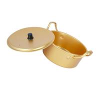 SOLUSTRE Pot de Nouilles Ramen Coréen en Aluminium Couvercle, Petite Casserole pour Cuisiner Ramen et Soupe, Portable Cuisine Quotidienne