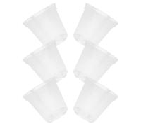 SOLUSTRE Pots à Orchidées Faciles à Inspecter Transparents en Plastique Lot de 6 avec Drainage Plantation D'orchidées en Intérieur