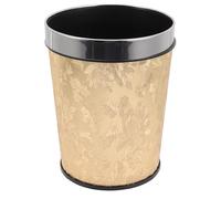 SOLUSTRE Poubelle de Style Rétro en Plastique Or 6l, Corbeille à Papier Réutilisable pour Bureau ou Salon Motif Unique et Fonction Sanitaire